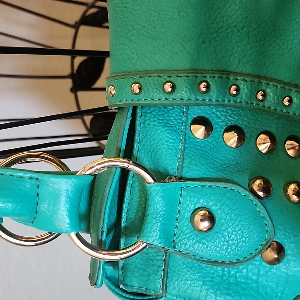 Revolution Green Studded Vegan Purse - Picture 3 of 9